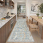 Madane Runner Rug 2'6''x8' Kitchen Runner, Hallway Runner Printed Vintage Washable Rugs Soft Non-Slip Low Pile Runners for Hallways Laundry Room Distressed Carpet, Blue/Gold