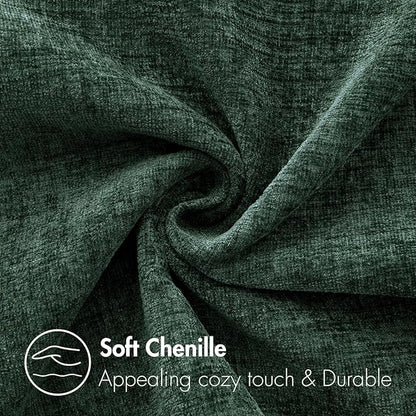 MIULEE Pack of 2 Green Throw Pillow Covers 20x20 Inch Soft Chenille Pillow Covers for Sofa Living Room Couch Solid Dyed Cases