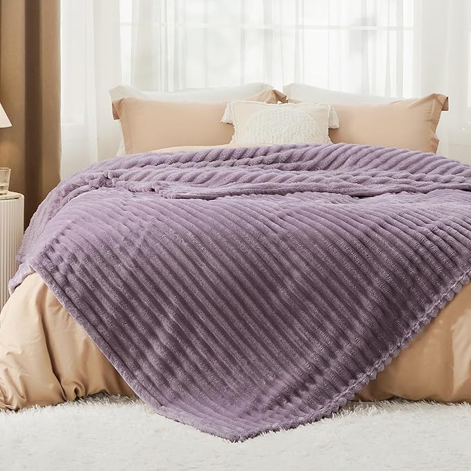 Bedsure GentleSoft Light Purple California King Size Blanket for Couch - Cozy Soft Blankets for Women, Cute Small Fleece Throws for Girls, Birthday Gifts for Women, 102x96 Inches