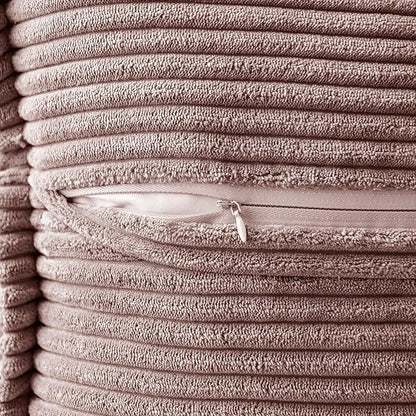MIULEE Spring Decorative Throw Pillow Covers for Couch Bed Livingroom 18x18 Inch Set of 2 Blush Pink Boho Accent Throw Pllows Broadside Striped Patchwork Soft Corduroy Pillowcases Valentine Decor
