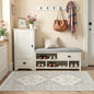 2x5 Rug Runner Washable for Entryway, Soft Bathroom Rugs with Non-Slip Backing,Vintage Low Pile Stair Runner, Small Kitchen Carpet for Hallways, Laundry Room(Beige,2'x5')