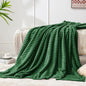 BEDELITE Fleece Blanket Twin Size – 3D Ribbed Jacquard Soft and Warm Decorative Fuzzy Blankets – Cozy, Fluffy, Plush Lightweight Throw Blankets for Couch, Bed, Sofa(Green, 60x80 inches)