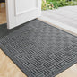 Mibao Front Door Mat Indoor Outdoor Entrance, Dirt Trapping Waterproof All-Season, All-Weather Doormat, Non-Slip Durable Natural Rubber Low Profile Easy Clean Patio Entrance Mat, 47" x 31.5", Grey