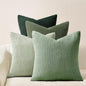 Topfinel LightGreen Boho CouchDecorative Throw Pillows Covers 18x18 Inch Set of 4,Olive Emerald Green Corduroy Soft Cushion Case,Rustic Fun Living Room Decor Green Gradient Cushion Covers(45×45cm)