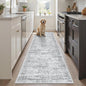 Runner Rug 2'x6' Washable Non-Slip Runner Rugs for Kitchen Bathroom Laundry Room Grey Vintage Floor Carpet Runners for Hallway Entryway