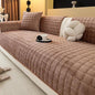 Velvet Couch Cover, Plush Sectional Sofa Cover Washable, Anti Slip Sofa Slipcover for Loveseat, Furniture Protector Covers for Pets & Kids(1PC, Dark Brown, 35.4"×47.2", Loveseat)