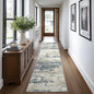 BEIMO Runner Rug for Hallway Kitchen, 2x12 Machine Washable Runners Rug for Entryway, Soft Modern Abstract Throw Rugs, Low Pile Floor Cover with Non Slip Backing, Navy Beige