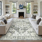 zesthome 9x12 Area Rugs,Stain Resistant Washable Rug,Ultra-Thin Rugs for Living Room,Bedroom,Non-Slip Backing Home Decor Large Area Rug (Grey/Beige,9'x12')