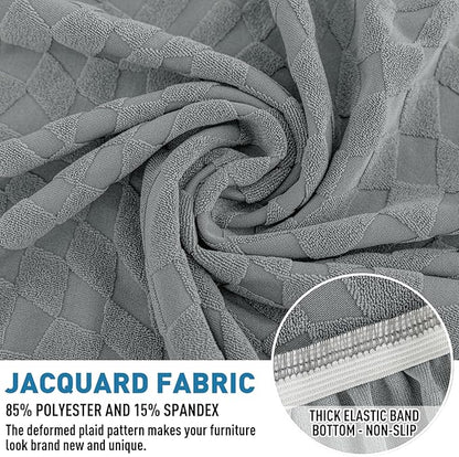2025 Stretch Chaise Covers for Sectional Sofa, Individual Chaise Lounge Cover Removable Washable, L-Shaped Couch Seat Cover Replacement, Unique Fashion Pattern Soft Cozy Durable (Chaise, Light Gray)