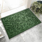 Green Leaves Outdoor Indoor Entrance Door mat, Absorbent Durable Heavy Duty Welcome Front Door Mat,Thick Natural Rubber Back,Easy Clean Entryway Mat 17x30 Inch, Low Profile