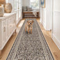 TOPRUUG 2x12 Washable Runner Rug - 12ft Runners for Hallway Non Slip Kitchen Rugs Soft Low Pile Carpet for Bedroom Bathroom Entryway - Stain Resistant Vintage Home Decor (Floral Charcoal, 2X12)
