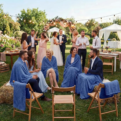 Buryeah 12 Pcs Flannel Throw Blanket Bulk 50 x 60 in Sleepover Blanket Outdoor Wedding Throw Lightweight, Oeko-tex Standard 100 Certified for Sofa Homeless Gifts (Sapphire Blue)