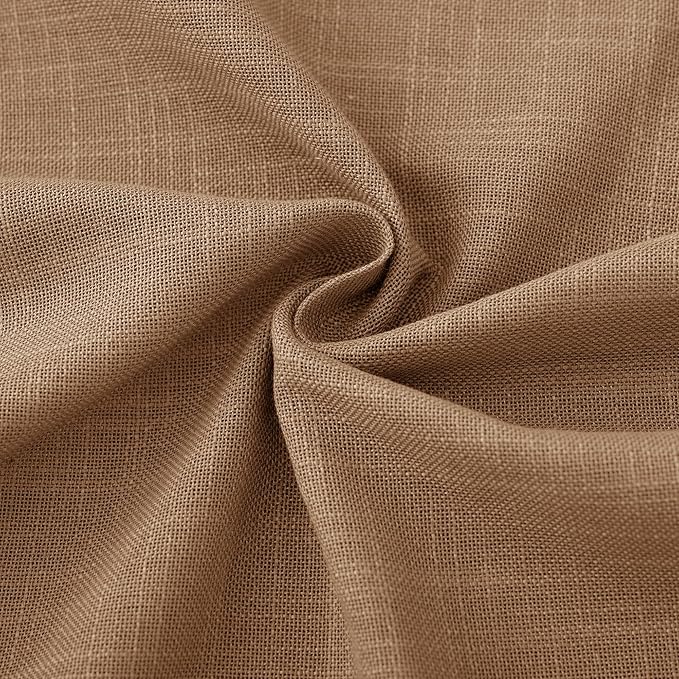 Brown Curtains for Living Room Back Tab Modern Farmhouse Semi Sheer Brown Curtains 63 inches Long 2 Panels Set Muted Neutral Window Curtain for Dining Room Bedroom 52x63
