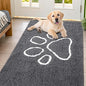 Smiry Dog Door Mat for Muddy Paws, Absorbent Dirt Trapper Non Slip Quick Dry Washable Chenille Mat for Mud Dogs, Entry Rug for Indoor and Outdoor (54x32 Inches, Dark Grey and White)