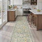 Madane Runner Rugs for Hallway 2x10 Long Washable Non-Slip Hallway Runner Rug Low-Pile Stair Kitchen Runner Soft Throw Carpet for Entrance Living Dining Laundry Room (Green/Gold, 2 x 10)