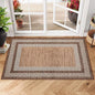 GarveeHome Modern Geometric Area Rug 2x3 Distressed Bordered Washable Non Slip Floor Small Carpet Non Shedding Thin Soft Low Pile Rug, Contemporary Gray Rug for Dining Room, Living Room Dark Brown