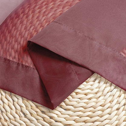 OWENIE Sheer Curtains, Sheer Curtains 63 inch Length 2 Panels Set, Rod Pocket Voile Fimly Sheer Drapes for Living Room/Bedroom, 2pcs, Each 42" W x 63" L, Burgundy