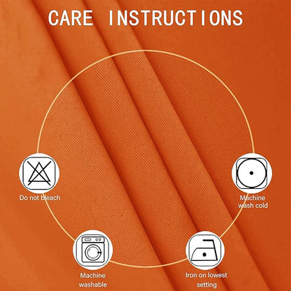 LEMOMO Orange Thermal Blackout Curtains/42 x 72 Inch/Set of 2 Panels Room Darkening Curtains for Bedroom