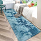 Super Soft Fluffy Living Room Area Rug 2x10 ft Tie-Dyed Light Blue Shaggy Furry Carpet Washable Non-Slip Floor Rugs Bedroom Bedside Nursery Rug Fuzzy Girls Boy Dorm Home Decor Aesthetic