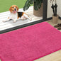 OLANLY Dog Door Mat for Muddy Paws 47x32, Absorbs Moisture and Dirt, Absorbent Non-Slip Washable Doormat, Quick Dry Chenille Mud Mat for Dogs, Entry Indoor Entryway Carpet for Inside Floor, Hot Pink