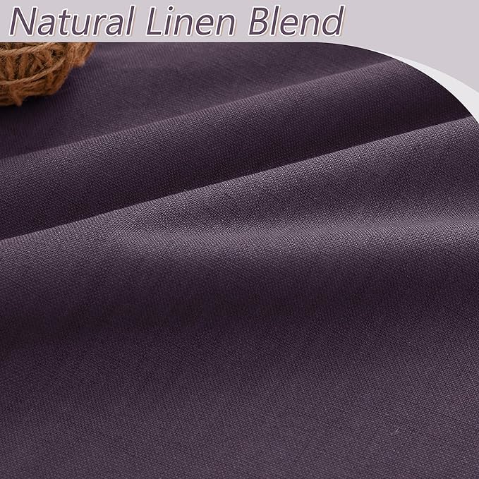 Guken 100% Blackout Curtains 108 Inch Length 2 Panels Set for Living Room Bedroom Back Tab Thermal Insulated Black Out Linen Drapes Room Darkening Window Curtains 108 Inches Long,Plum
