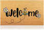 Bee - 17"x29" - Coir Door Mat with Heavy Duty Backing - Welcome Mats for Entryway, Porch - Anti-Slip PVC & Coconut Fiber Surface - Natural Home Accessories, Minimalist Original Design