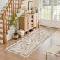 Madane Washable Runner Rug - 2x6 Rug Runners for Hallways 6 Feet Non Slip Vintage Kitchen Runner Rug Ultra-Thin Bathroom Runner Rugs Carpet Laundry Room Bedroom (2x6ft, Brown/Gold)
