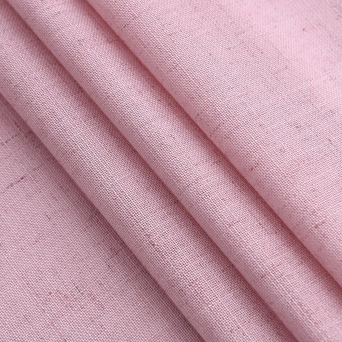 Nanspring Rose Linen Curtains 102 Inches Long 2 Panel Set Back Tab Rod Pocket Semi Sheer Light Filtering Burlap Style Extra Long High Window for Neutral Farmhouse Decor Curtains in Living Room 52x102