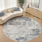10ft Round Area Rug Living Room Rugs - 10x10 Washable Large Neutral Modern Abstract Soft Thin Rug Indoor Floor No Slip Rug Carpet for Bedroom Under Dining Table Home Office Decor - Blue Grey