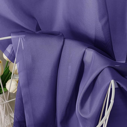 Aiyufeng Purple Sheer Curtains 63 Inch Length 2 Panels Set, Light Filtering Airy Rod Pocket Purple Window Curtain Treatment Drapes for Kitchen Bedroom Living, Each 40Wx63L Inches