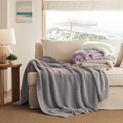 Bedsure Gentlesoft Cozy Knit Throw Blanket - Super Soft Fluffy Blanket for Couch, Bed, Sofa, Lightweight Warm All Season Plush Blankets, Mothers Day, Birthday Gifts for Her Him, Purple, 50x60 Inches