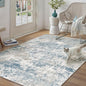 PureCozy Blue 4x6 Area Rug Washable Abstract Office Carpet Modern Neutral Non Slip Indoor Entry Soft Low Pile Contemporary Aesthetic Door Mat Bedroom Throw Rug for Kitchen Laundry Dining Room