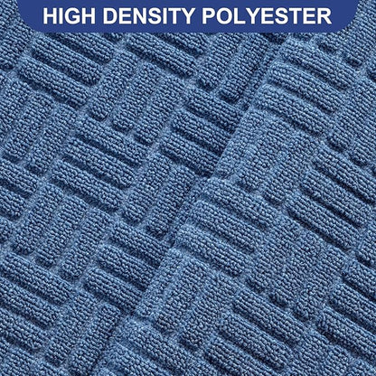 Mibao Front Door Mat, Heavy Duty Durable Welcome Mat for Outdoor Indoor, Dirt Trapper Waterproof Super Absorbent Door Mat for Entryway Outside Patio Porch, 73" x 46", Blue