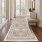 3x12 Runner Rug for Hallway, Non-Slip Long Bathroom Rugs Runner for Kitchen, Living Room, Bedroom, Soft Vintage Washable Rug for Entryway, Thin Floor Mat for Dining Room(Orange,3'x12')