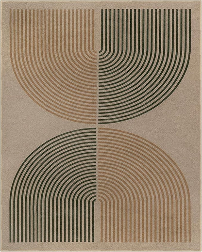 Lahome Enfys Modern Rainbow Easy Jute Rug, 8x10 Living Room Rug Indoor Outdoor Patio Farmhouse Large Area Rug, Contemporary Non Slip Non Shedding Carpet for Bedroom Backyard Dining Room