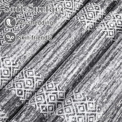 GarveeHome 2.5x8 Modern Bordered Runner Rug Soft Non Slip Washable Floor Carpet Distressed Geometric Hallway Indoor Printed Rug for Kitchen Entrance, Gray