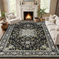 8x10 Area Rugs for Living Room: Washable Rug Soft Vintage Boho Medallion Carpet Indoor Non-Slip Stain Resistant Large Carpets for Bedroom Dining Room Farmhouse Nursery Home Office Black Gold