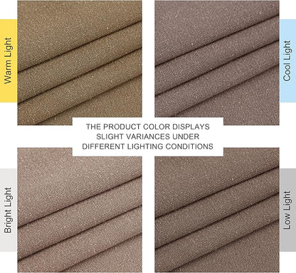 NICETOWN Linen Brown Curtains 96 inch Long, Grommet Privacy Added Thick Flax Window Treatments with Light Filtering Drapes for Bedroom/Farmhouse, W55 x L96, 2 Panels