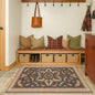 Boho Brown 3x5 Entryway Rugs Indoor - Farmhouse Kitchen Throw Area Rug, Insect Carpet for Bedroom, Mudroom, Laundry Room, Unique Home Décor, Low Pile & Soft Mat