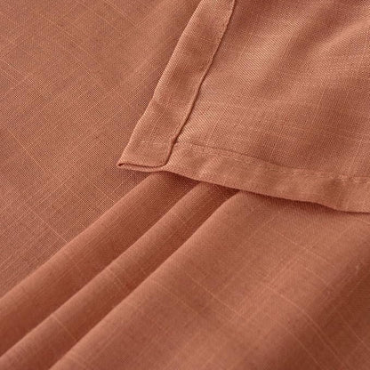 BGment Terracotta Linen Curtains 90 Inch Length for Living Room, Semi Sheer Long Window Drapes Rustic Textured for Farmhouse Beroom Dining Decor Rod Pocket Lightweight, 2 Panels Set, Each 52 Inch Wide