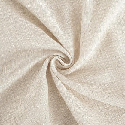 BGment Linen Curtains 45 Inch Length for Short Window - Oatmeal Rod Pocket Small Drapes Light Filtering for Cafe Bedroom Decorative Lightweight Natural Rustic, 2 Panels Set, 30 X 45 Inch