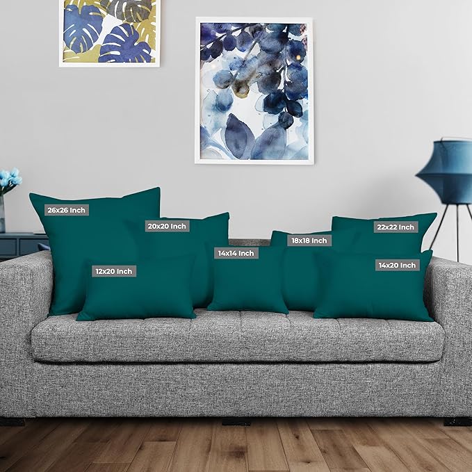 Utopia Bedding 12x20 Pillow Inserts, Set of 2, Dark Teal – Indoor Decorative Throw Pillows for Bed, Sofa & Couch – Soft, Supportive & Fluffy Cushion Inserts