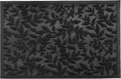 Black Leaves Outdoor Indoor Entrance Doormats, Absorbent Durable Heavy Duty Welcome Front Door Mat,Thick Natural Rubber Back,Easy Clean Entryway Mat 23x35 Inch, Low Profile
