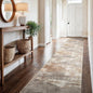 2'6''x16' Washable Kitchen Runner Rug: Modern Abstract Runners for Hallway Soft Non Slip Rugs with Rubber Backing Low Pile Thin Floor Carpet for Entryway Bedroom Bathroom Indoor(Brown/Brick,2'6''x16')