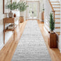 3x15 Washable Kitchen Runner Rug: Modern Moroccan Runners for Hallway Soft Non Slip Rugs with Rubber Backing Low Pile Thin Waterproof Floor Carpet for Entryway Bedroom Bathroom Indoor 3x15 Grey