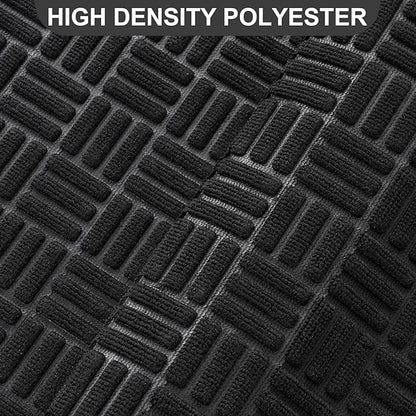 Mibao Front Door Mat, Heavy Duty Durable Welcome Mat for Outdoor Indoor, Dirt Trapper Waterproof Super Absorbent Door Mat for Entryway Outside Patio Porch, 73" x 46", Black