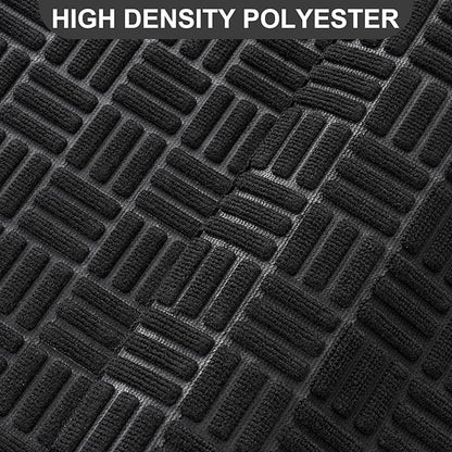 Mibao Front Door Mat, Heavy Duty Durable Welcome Mat for Outdoor Indoor, Dirt Trapper Waterproof Super Absorbent Door Mat for Entryway Outside Patio Porch, 61.5" x 36", Black