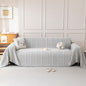Boho Chenille Couch Cover for Dogs, Non Slip Sofa Cover, Couch Slipcover Covers for 3 Cushion, Furniture Protector with Tassels for Pets Washable, 71"x118", Fishbone Grey