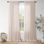 Nanspring Natural White Linen Curtains 102 Inches Long for Living Room Light Filtering Farmhouse Decor Curtains Back Tab Neutral Privacy Sheer Curtain for Bedroom Office 52x102, 2 Panels