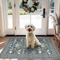 Washable 2x3 Runner Rug for Entryway: Easy-Clean Carpet with Non-Slip Backing for Bedroom Kitchen Stain-Resistant Shedding-Free Floor Mat – Perfect for High-Traffic Areas with Pets (2x3,Floral/Blue)